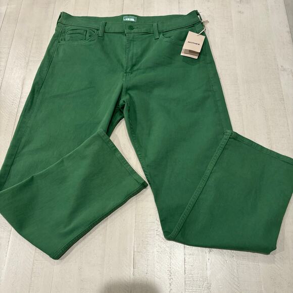 MOTHER Mid Rise Rider Ankle Play Date Leprechaun Green Size 34 NWT - Picture 3 of 11